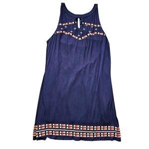 THML Navy Embroidred Swing Dress